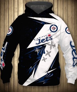 Winnipeg Jets Hoodie 3D Thunder Design Pullover Nhl