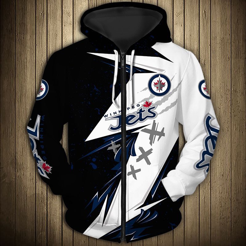 Winnipeg Jets Hoodie 3D Thunder Design Pullover Nhl - Image 3