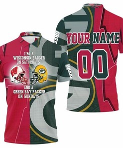 Wisconsin Badger On Saturdays And Green Bay Packer On Sundays Personalized 3D All Over Print Polo Shirt