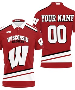 Wisconsin Badgers Ncaa Mascot Red Personalized 3D All Over Print Polo Shirt