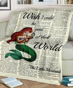 Wish I Could Be Part Of That World Ariel Sherpa Fleece Blanket Gifts for Family, for Couple