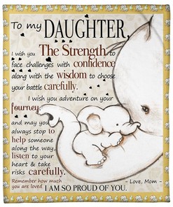 Wish You The Strength Elephants Fleece Blanket Quilt Blanket