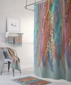 Wispy Boho Shower Curtain or Bathroom Set