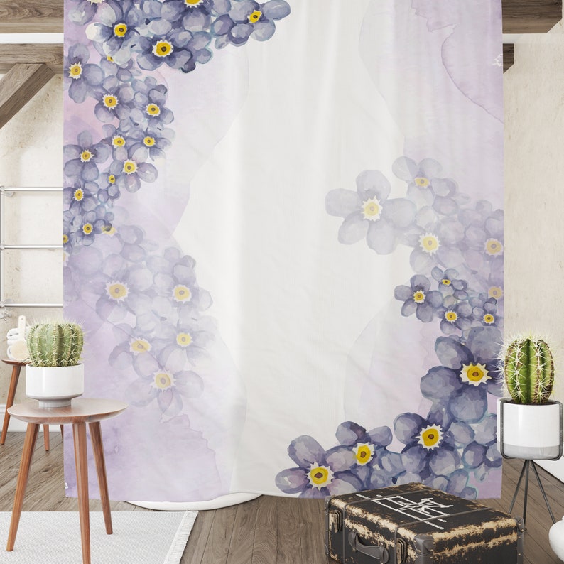 Wispy Purple Shower Curtain Or Floral Bath Set - Image 2