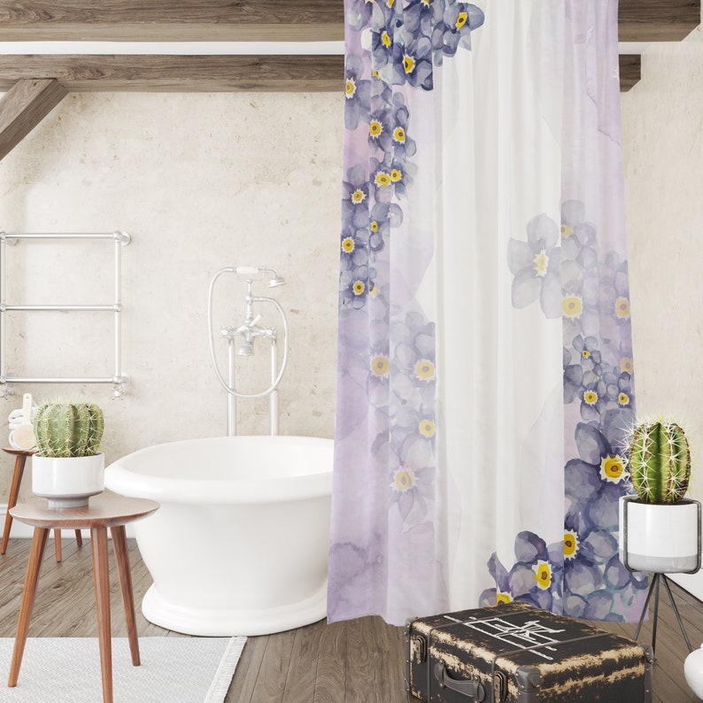 Wispy Purple Shower Curtain Or Floral Bath Set - Image 3