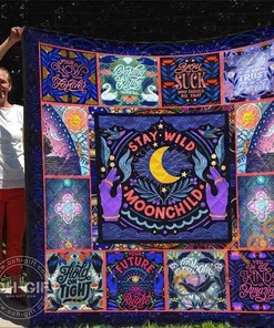 Witch Stay Wild, Moon Child Quilt Blanket Bedding Set