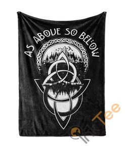 Witch Wicca As Above So Below Celtic Knot Sherpa Fleece Blanket Gifts for Family, for Couple
