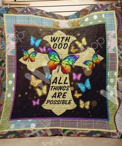 With God All Things Are Possible Quilt Blanket