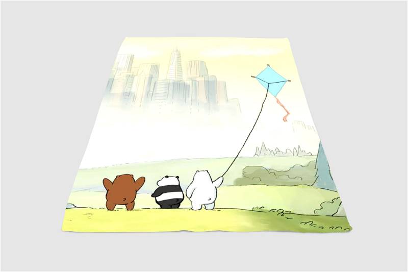 With Kate We Bare Bears Sherpa Fleece Blanket Gifts for Family, for Couple
