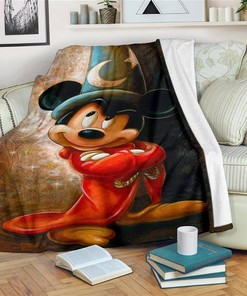 Wizard Mickeytasia Sherpa Fleece Blanket Gifts for Family, for Couple