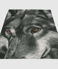 Wolf Detail Art Sherpa Fleece Blanket Gifts for Family, for Couple