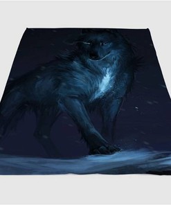 Wolf In The Dark Sherpa Fleece Blanket Gifts for Family, for Couple