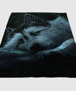 Wolf In The Rain Sherpa Fleece Blanket Gifts for Family, for Couple