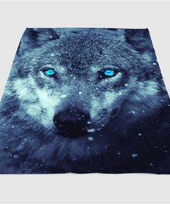 Wolf On A Cold Sherpa Fleece Blanket Gifts for Family, for Couple