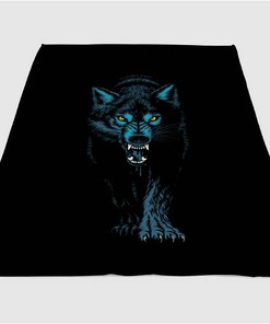 Wolf Skateboard Sherpa Fleece Blanket Gifts for Family, for Couple