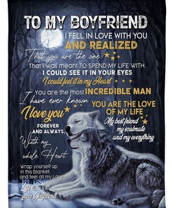 Wolf To My Boyfriend I Fell In Love With You Blanket For Boyfriend Birthday75
