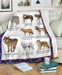 Wolves Sherpa Fleece Blanket Gifts for Family, for Couple