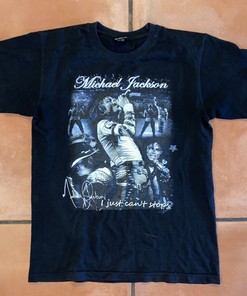 Women'S Vtg Michael Jackson Concert Black T-Shirt