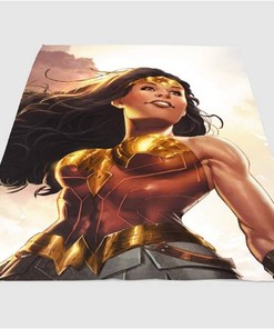 Wonder Woman Digital Painting Sherpa Fleece Blanket Gifts for Family, for Couple