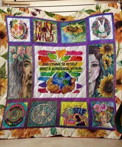 Wonderful World Hippie Quilt Blanket Bedding Set