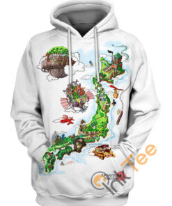 Wonderland Studio Ghibli Map Hoodie 3D