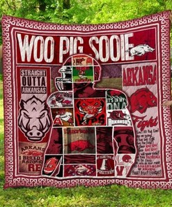 Woo Pig Sooie Ncaa Arkansas Razorbacks Collection Quilt Blanket Bedding Set