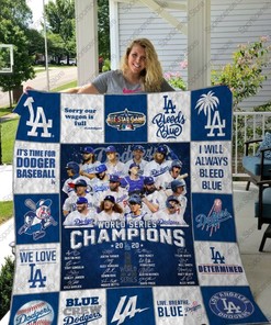 World Series Los Angeles Dodgers 2020 Collected Collected Quilt Blanket Bedding Set