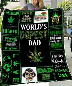 Worlds Dopest Dad Fleece Blanket Quilt Blanket Bedding Set Christmas Birthday New Year Anniversary