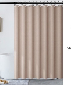 Worm Color Linen-Textured Thick Shower Curtain, Extra Heavy Curtain Waterproof, Small Grommets Curtains.