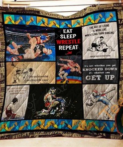 Wrestling Quilt Blanket Bedding Set With Pilliwcase Option