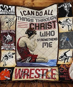 Wrestling Quilt Blanket Bedding Set With Pilliwcases Option