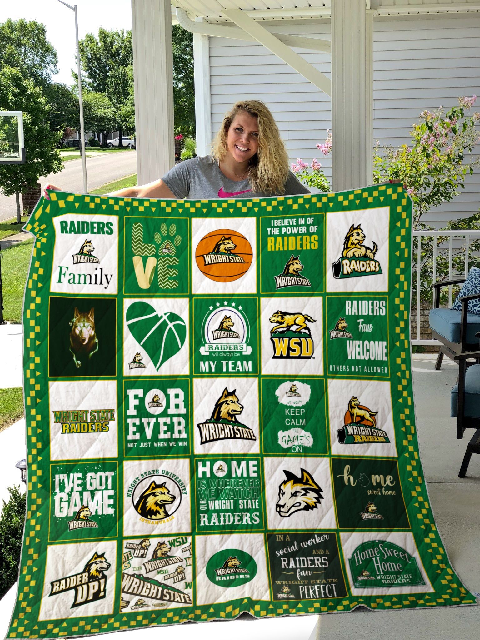 Wright State Raiders Ncaa Quilt Blanket Bedding Set