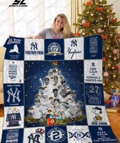 Yankees Christmas New York Yankees Team Quilt Blanket Bedding Set