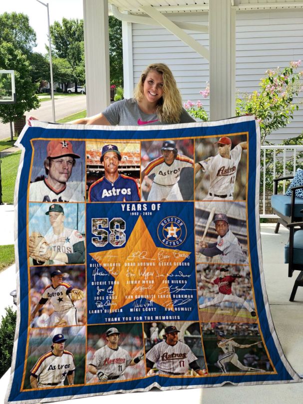Years Of Houston Astros Signed Collected Quilt Blanket Bedding Set