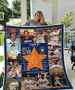 Years Of Houston Astros Years Signed Quilt Blanket Bedding Set