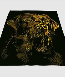 Yellow Dog Sherpa Fleece Blanket Gifts for Family, for Couple