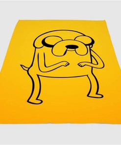 Yellow Jack Adventure Time Sherpa Fleece Blanket Gifts for Family, for Couple