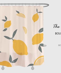 Yellow Lemon Fruit Shower Curtain, Bath Decor Ideas, Housewarming Gift, Waterproof Shower Curtains