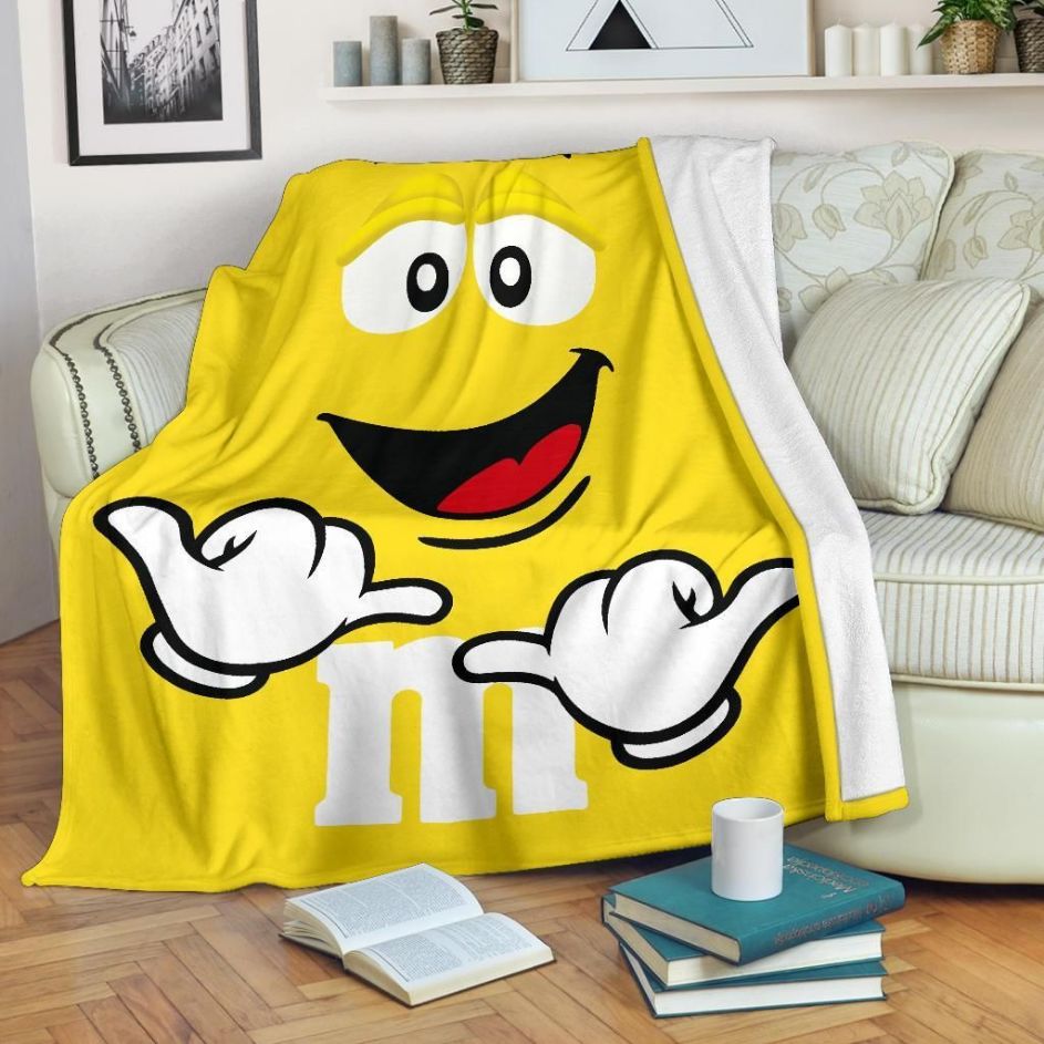 Yellow Mandm Fleece Blanket Gift For Fan, Quilt Blanket Bedding Set Gift72