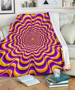 Yellow Splashing Moving Optical Illusion Sherpa Fleece Blanket Gifts for Family, for Couple