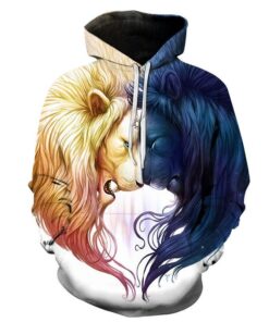 Yin And Yang Lion Epic Animals Hoodie 3D