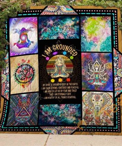 Yoga I Am Grounded Quilt Blanket Bedding Set