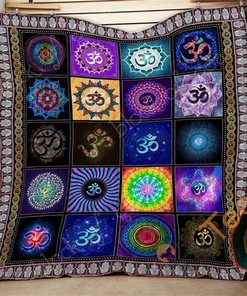 Yoga Inspired Quilt Blanket Bedding Set with 2 Pillowcases