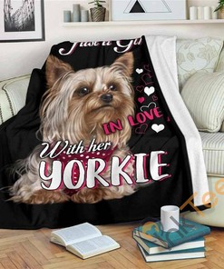 Yorkie Sherpa Fleece Blanket Gifts for Family, for Couple