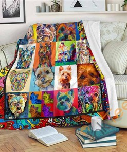 Yorkie Sherpa Fleece Blanket Gifts for Yorkie Lovers