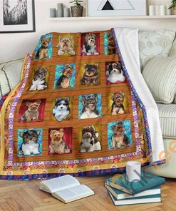 Yorkies Sherpa Fleece Blanket Gifts for Family, for Couple