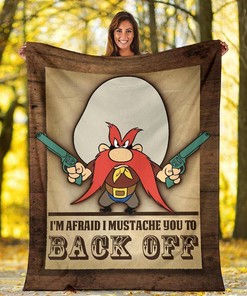 Yosemite Sam Back Off Funny Cartoon Sherpa Fleece Blanket Gifts for Family, for Couple