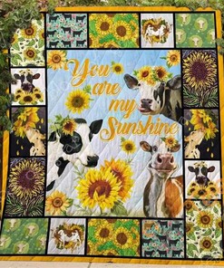 You Are My Sunshine, Cow Quilt Blanket Bedding Set