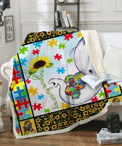You Are My Sunshine Elephant Autism Quilt Blanket