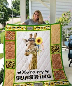 You Are My Sunshine Giraffe Great Customized Gifts For Birthday Christmas Thanksgiving Quilt Blanket Bedding Set
